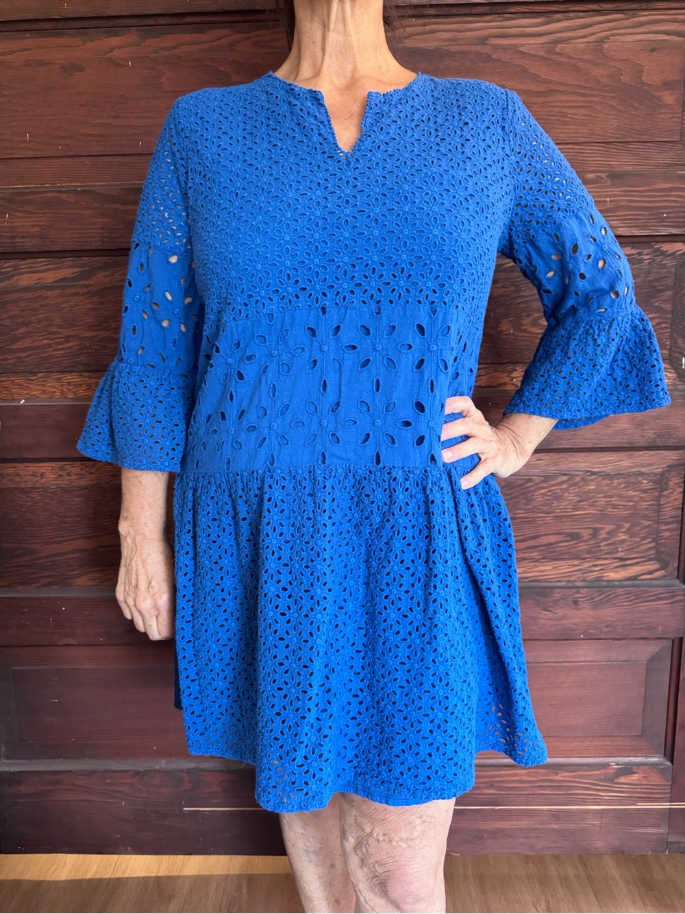 Tyler Boe Royal Blue Eyelet Dress